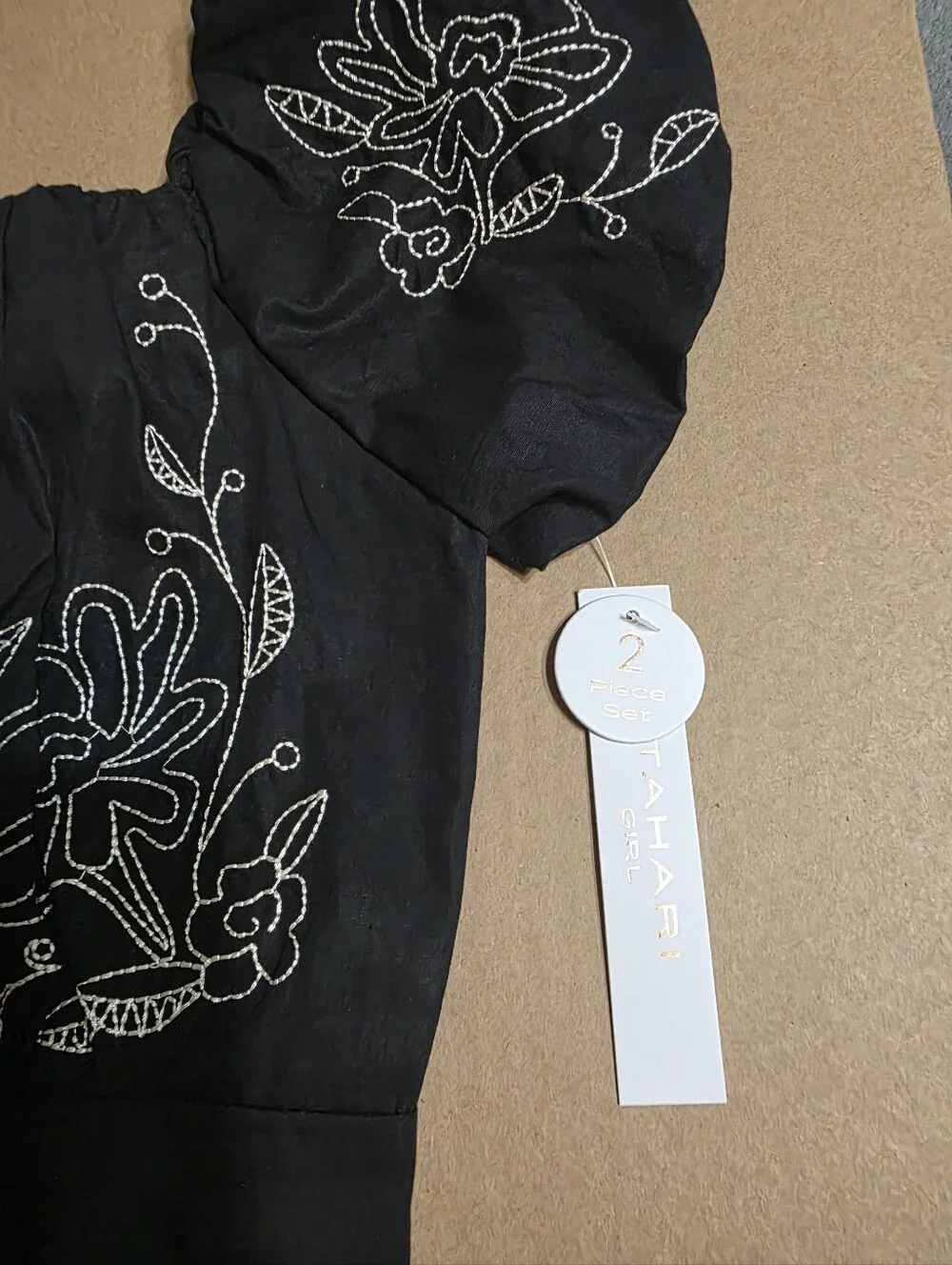 Tahari Black Girls Embroidered Two-Piece Set NWT